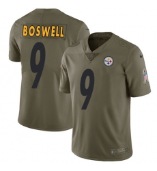 Youth Nike Pittsburgh Steelers #9 Chris Boswell Limited Olive 2017 Salute to Service NFL Jersey