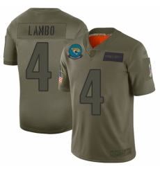 Youth Jacksonville Jaguars #4 Josh Lambo Limited Camo 2019 Salute to Service Football Jersey