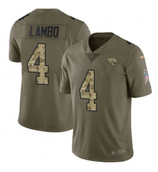 Youth Nike Jacksonville Jaguars #4 Josh Lambo Limited Olive/Camo 2017 Salute to Service NFL Jersey