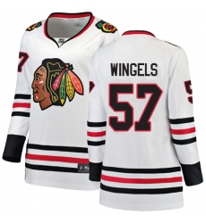 Women's Chicago Blackhawks #57 Tommy Wingels Authentic White Away Fanatics Branded Breakaway NHL Jersey
