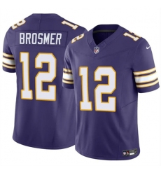 Men's Minnesota Vikings #12 Max Brosmer Purple 2025 F.U.S.E. Throwback Vapor Untouchable Limited Football Stitched Jersey