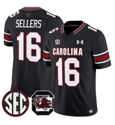 Men's South Carolina Fighting Gamecocks #16 LaNorris Sellers Black 2025 F.U.S.E. Stitched Jersey