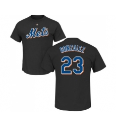 MLB Nike New York Mets #23 Adrian Gonzalez Black Name & Number T-Shirt