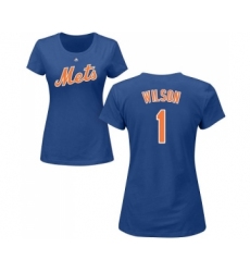MLB Women's Nike New York Mets #1 Mookie Wilson Royal Blue Name & Number T-Shirt