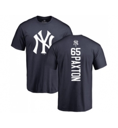 Baseball New York Yankees #65 James Paxton Navy Blue Backer T-Shirt