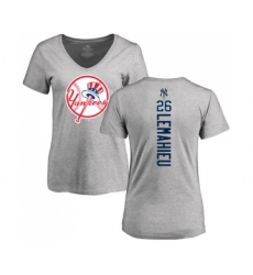 Baseball Women's New York Yankees #26 DJ LeMahieu Ash Backer T-Shirt