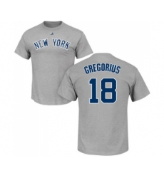 MLB Nike New York Yankees #18 Didi Gregorius Gray Name & Number T-Shirt