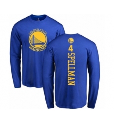 Basketball Golden State Warriors #4 Omari Spellman Royal Blue Backer Long Sleeve T-Shirt