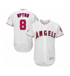 Men's Los Angeles Angels of Anaheim #8 Justin Upton White Home Flex Base Authentic Collection Baseball Jersey