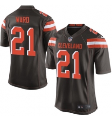 Men's Nike Cleveland Browns #21 Denzel Ward Game Brown Team Color NFL Jersey