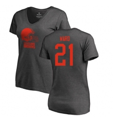 NFL Women's Nike Cleveland Browns #21 Denzel Ward Ash One Color T-Shirt