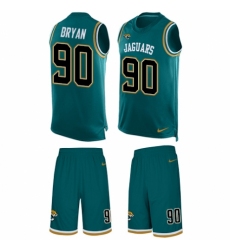 Men's Nike Jacksonville Jaguars #90 Taven Bryan Limited Teal Green Tank Top Suit NFL Jersey