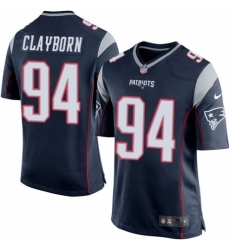 Men's Nike New England Patriots #94 Adrian Clayborn Game Navy Blue Team Color NFL Jersey