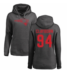 NFL Women's Nike New England Patriots #94 Adrian Clayborn Ash One Color Pullover Hoodie