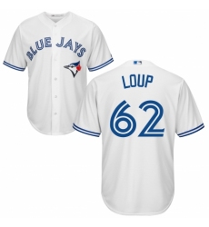 Men's Majestic Toronto Blue Jays #62 Aaron Loup Replica White Home MLB Jersey