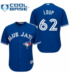 Youth Majestic Toronto Blue Jays #62 Aaron Loup Authentic Blue Alternate MLB Jersey