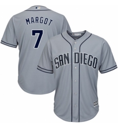Men's Majestic San Diego Padres #7 Manuel Margot Replica Grey Road Cool Base MLB Jersey