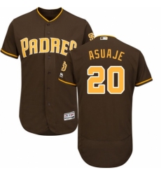 Men's Majestic San Diego Padres #20 Carlos Asuaje Brown Alternate Flex Base Authentic Collection MLB Jersey