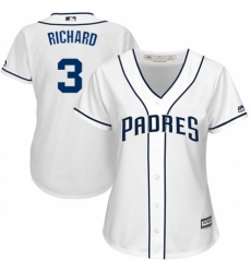 Women's Majestic San Diego Padres #3 Clayton Richard Authentic White Home Cool Base MLB Jersey