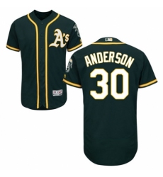 Men's Majestic Oakland Athletics #30 Brett Anderson Green Alternate Flex Base Authentic Collection MLB Jersey