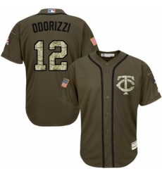Men's Majestic Minnesota Twins #12 Jake Odorizzi Authentic Green Salute to Service MLB Jersey