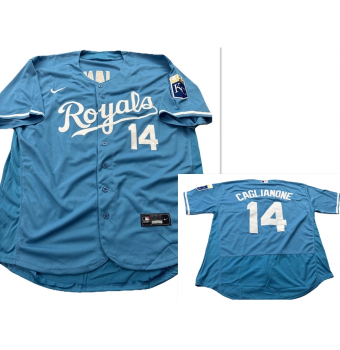 Men's Kansas City Royals #14 Jac Caglianone Light Blue Flexbase Stitched MLB Jersey