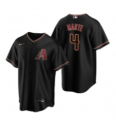 Men's Nike Arizona Diamondbacks #4 Ketel Marte Black Alternate Stitched Baseball Jersey