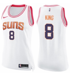 Women's Nike Phoenix Suns #8 George King Swingman White/Pink Fashion NBA Jersey