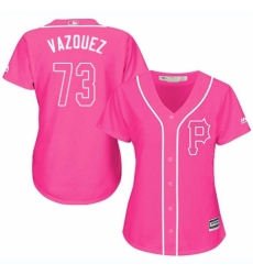 Women's Majestic Pittsburgh Pirates #73 Felipe Vazquez Replica Pink Fashion Cool Base MLB Jersey