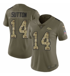 Women's Nike Denver Broncos #14 Courtland Sutton Limited Olive/Camo 2017 Salute to Service NFL Jersey