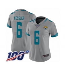 Women's Jacksonville Jaguars #6 Cody Kessler Silver Inverted Legend Limited 100th Season Football Jersey