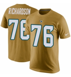 NFL Men's Nike Jacksonville Jaguars #76 Will Richardson Gold Rush Pride Name & Number T-Shirt