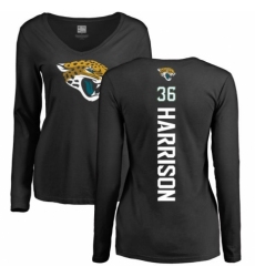 NFL Women's Nike Jacksonville Jaguars #36 Ronnie Harrison Black Backer Slim Fit Long Sleeve T-Shirt