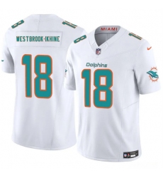 Men's Miami Dolphins #18 Nick Westbrook-Ikhine White 2025 Draft F.U.S.E. Vapor Limited Football Stitched Jersey