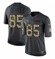 Men's Nike Miami Dolphins #85 A.J. Derby Limited Black 2016 Salute to Service NFL Jersey