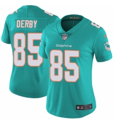 Women's Nike Miami Dolphins #85 A.J. Derby Aqua Green Team Color Vapor Untouchable Elite Player NFL Jersey