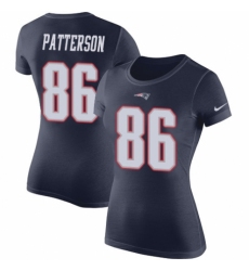 NFL Women's Nike New England Patriots #86 Cordarrelle Patterson Navy Blue Rush Pride Name & Number T-Shirt