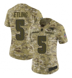 Women's Nike New England Patriots #5 Danny Etling Limited Camo 2018 Salute to Service NFL Jersey