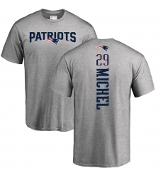 NFL Nike New England Patriots #29 Sony Michel Ash Backer T-Shirt