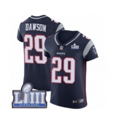 Men's Nike New England Patriots #29 Duke Dawson Navy Blue Team Color Vapor Untouchable Elite Player Super Bowl LIII Bound NFL Jersey