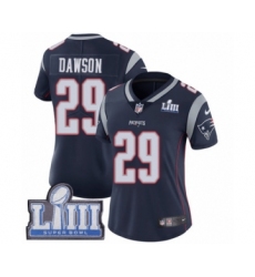 Women's Nike New England Patriots #29 Duke Dawson Navy Blue Team Color Vapor Untouchable Limited Player Super Bowl LIII Bound NFL Jersey