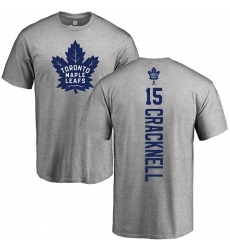 NHL Adidas Toronto Maple Leafs #15 Adam Cracknell Ash Backer T-Shirt