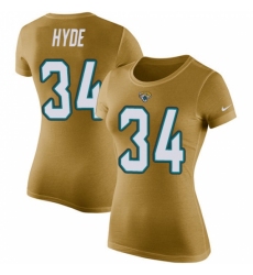 NFL Women's Nike Jacksonville Jaguars #34 Carlos Hyde Gold Rush Pride Name & Number T-Shirt