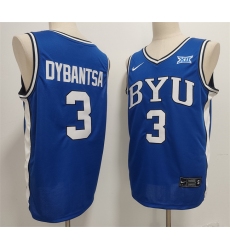 Men's Duke Blue Devils #3 AJ Dybantsa Blue Stitched Basketball Jersey