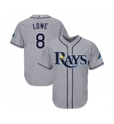 Youth Tampa Bay Rays #8 Brandon Lowe Replica Grey Road Cool Base Baseball Jersey