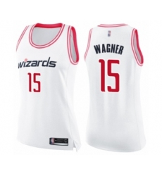 Women's Washington Wizards #15 Moritz Wagner Swingman White Pink Fashion Basketball Jersey