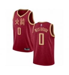 Youth Houston Rockets #0 Russell Westbrook Swingman Red Basketball Jersey - 2018-19 City Edition
