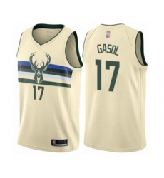 Women's Milwaukee Bucks #17 Pau Gasol Swingman Cream Basketball Jersey - City Edition