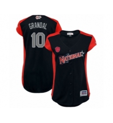 Women's Milwaukee Brewers #10 Yasmani Grandal Authentic Navy Blue National League 2019 Baseball All-Star Jersey
