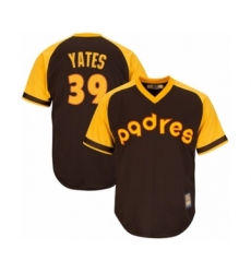 Men's San Diego Padres #39 Kirby Yates Replica Brown Alternate Cooperstown Cool Base Baseball Jersey